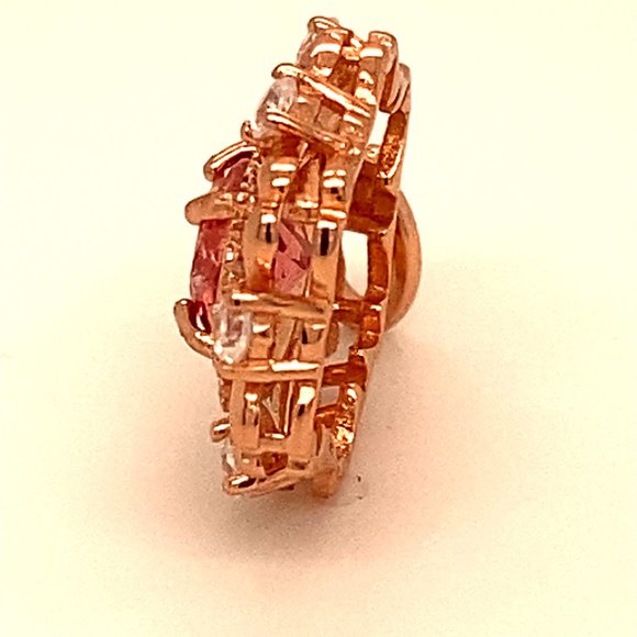 Red Mahenge Spinel 1.15ct Rose Gold Silver Pendant - Picture 6 of 7